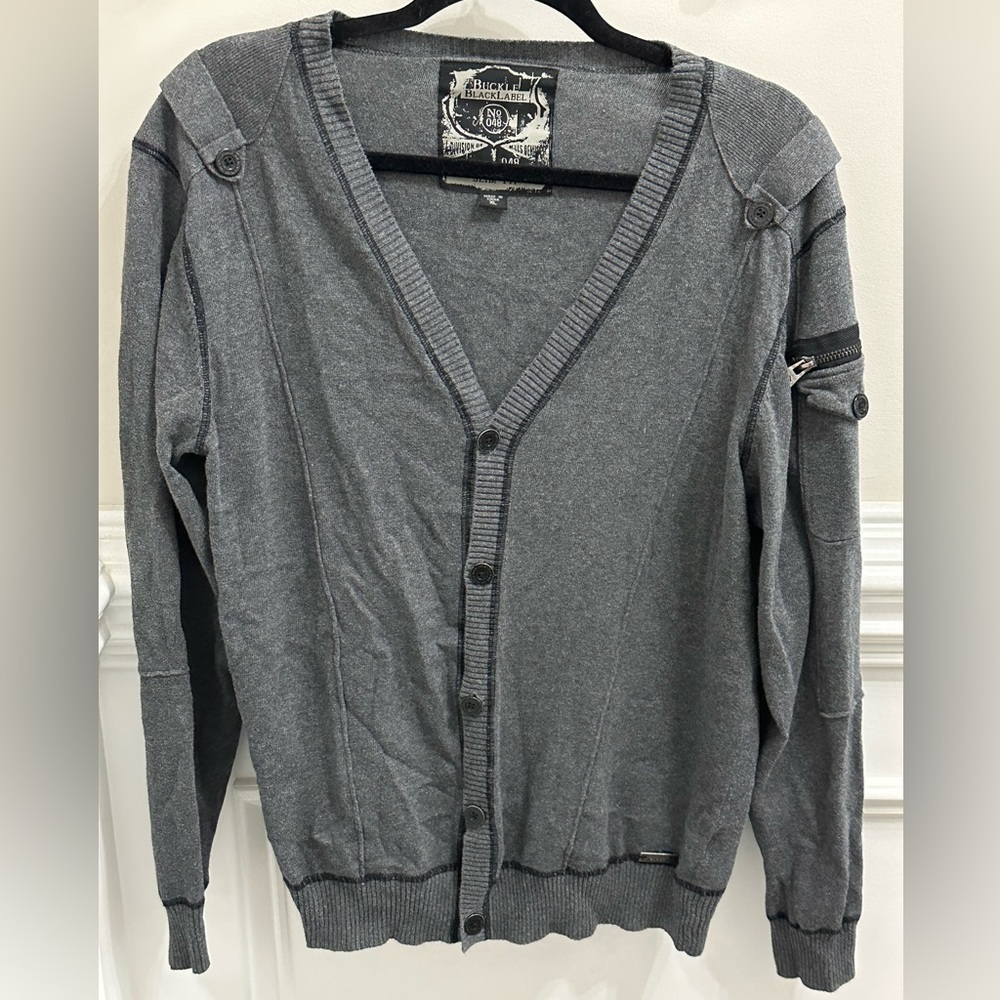 Buckle Men’s Black Label Slim Fit 💯 Cotton Cardigan size XL